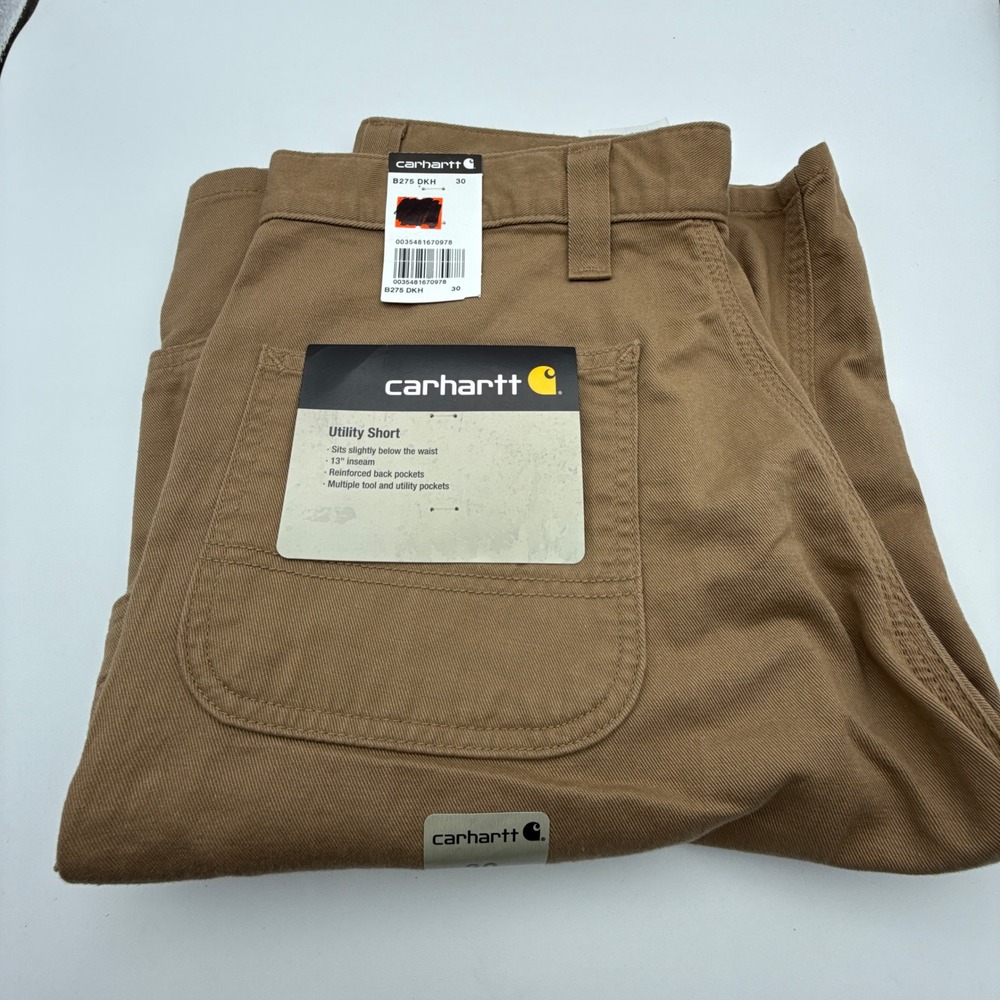 Carhartt Mens Utility Shorts B275 DKH 30 Workwear Carpenter Brown Cotton